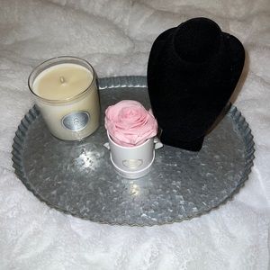 Vintage perfume/jewelry tray. Steel color.